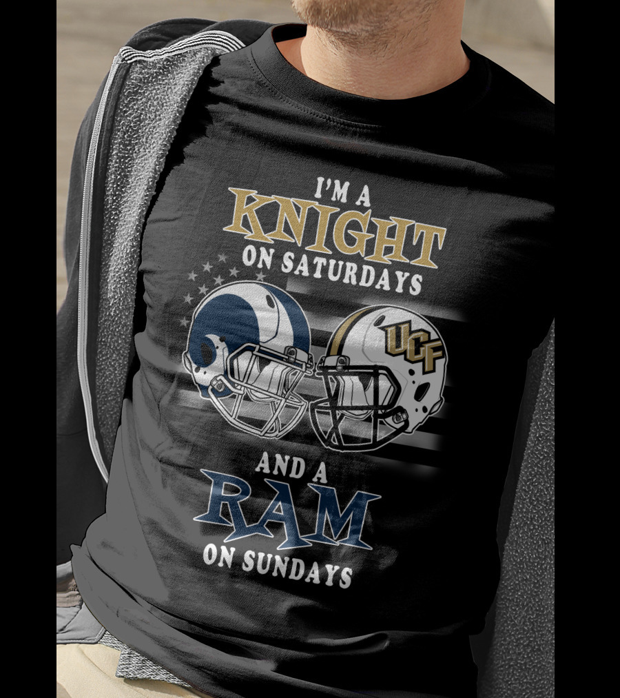 Ucf Knights And Rams Football Helmet Fan Gear Saturdays And Sundays T-Shirt