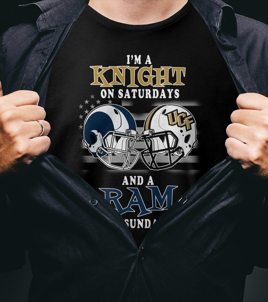Ucf Knights And Rams Football Helmet Fan Gear Saturdays And Sundays T-Shirt