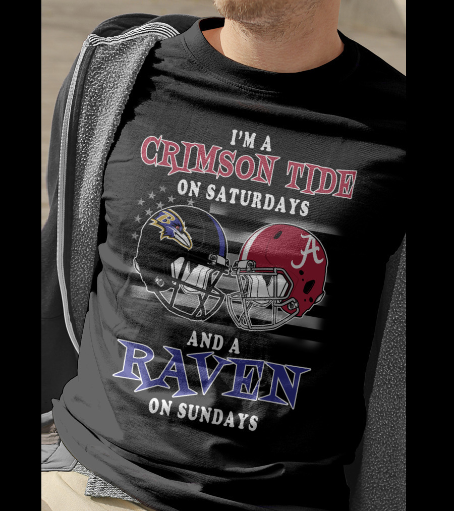 I'm A Crimson Tide On Saturdays And A Raven On Sundays T-Shirt