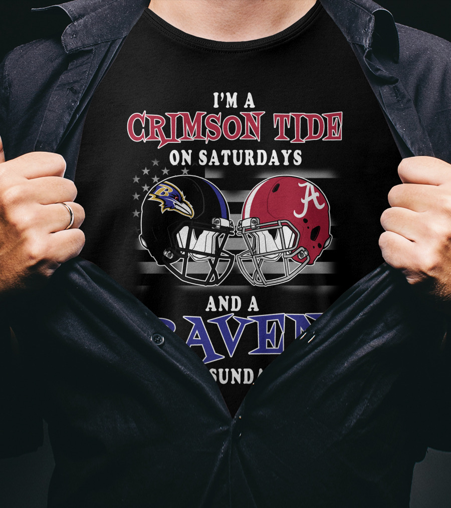 I'm A Crimson Tide On Saturdays And A Raven On Sundays T-Shirt