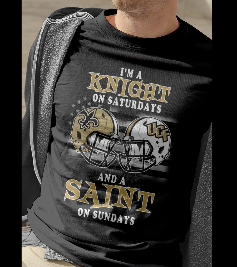 I'm A Knight On Saturdays And A Saint On Sundays Ucf Football Helmet Battle T-Shirt