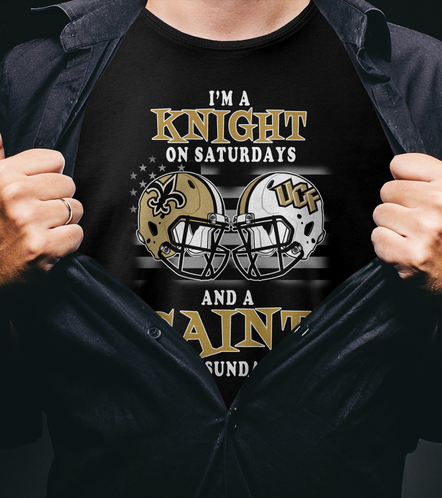 I'm A Knight On Saturdays And A Saint On Sundays Ucf Football Helmet Battle T-Shirt