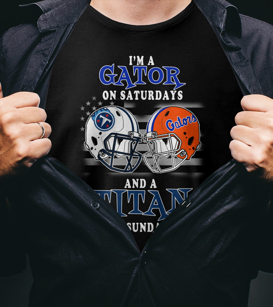 Gator On Saturdays Titan On Sundays Football Helmets T-Shirt