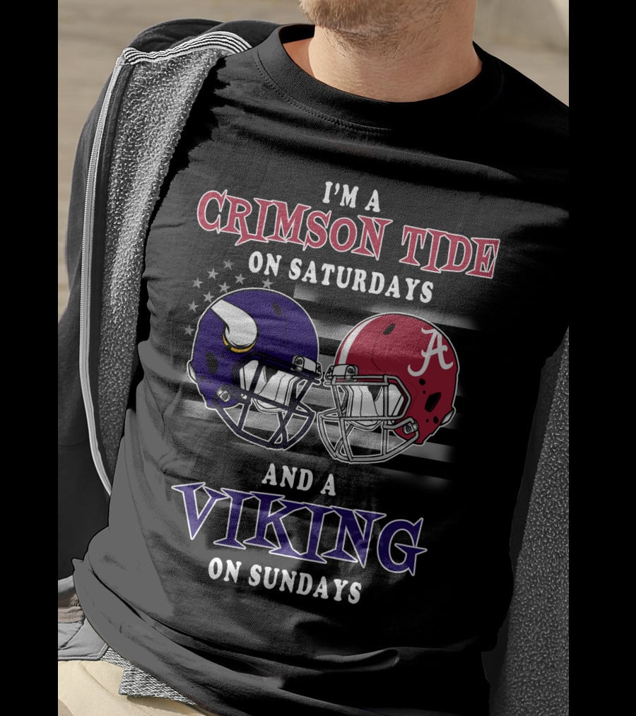 I'm A Crimson Tide On Saturdays And A Viking On Sundays T-Shirt