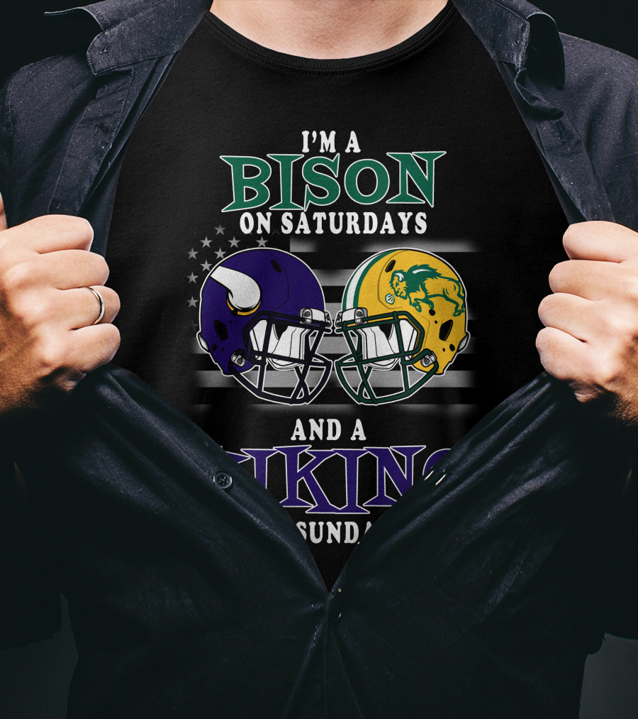 I'm A Bison On Saturdays And A Viking On Sundays T-Shirt