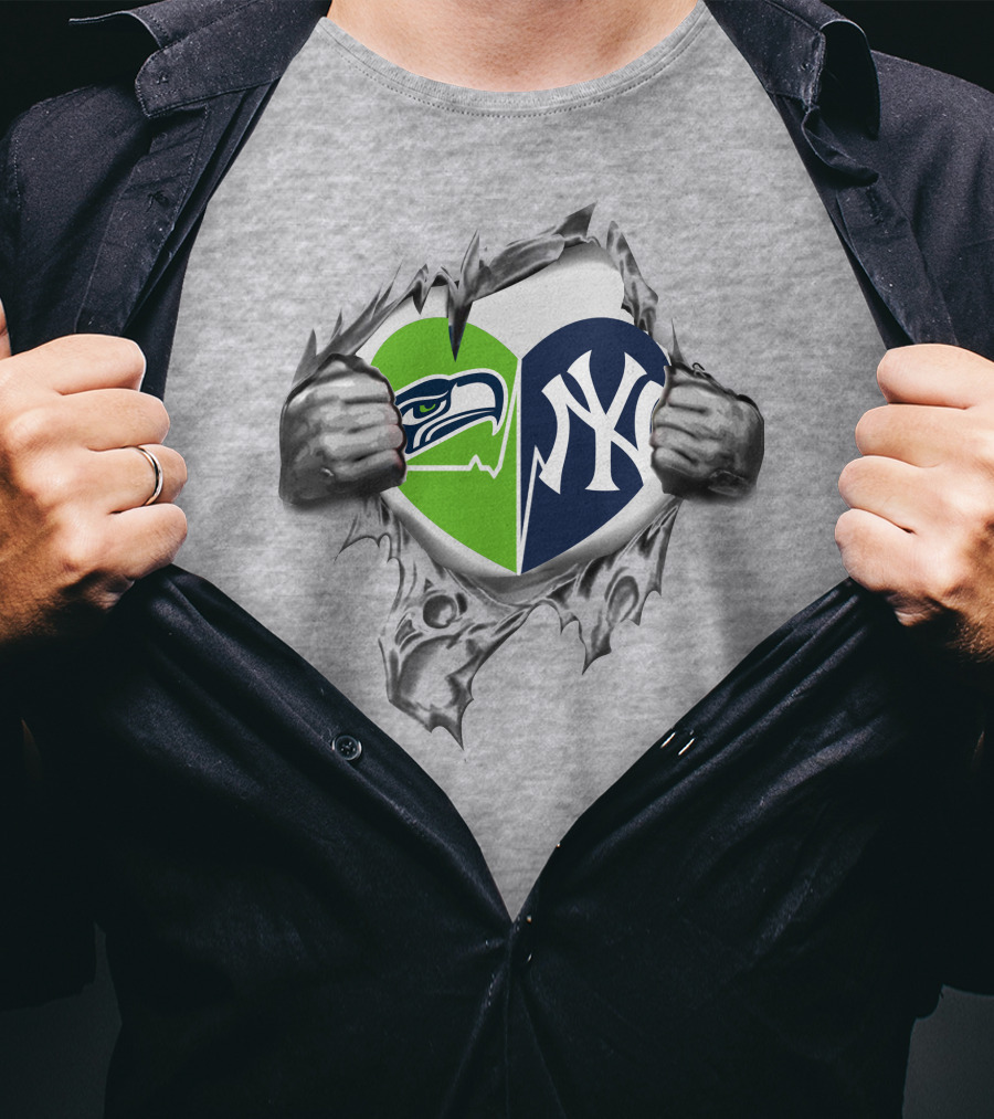 Seahawks Yankees Heart T-Shirt