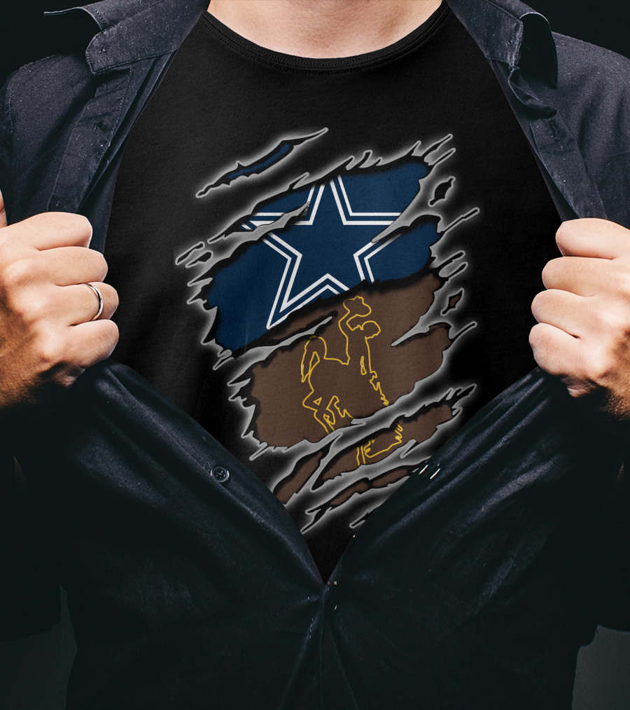 Dallas Cowboys Wyoming Bucking Horse Logo Star T-Shirt
