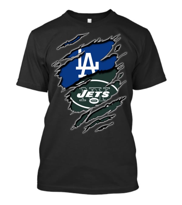 LA Dodgers New York Jets Claw Marks T-Shirt