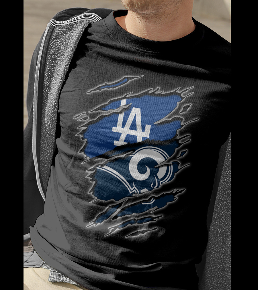 LA Dodgers Rams Logo Mashup T-Shirt