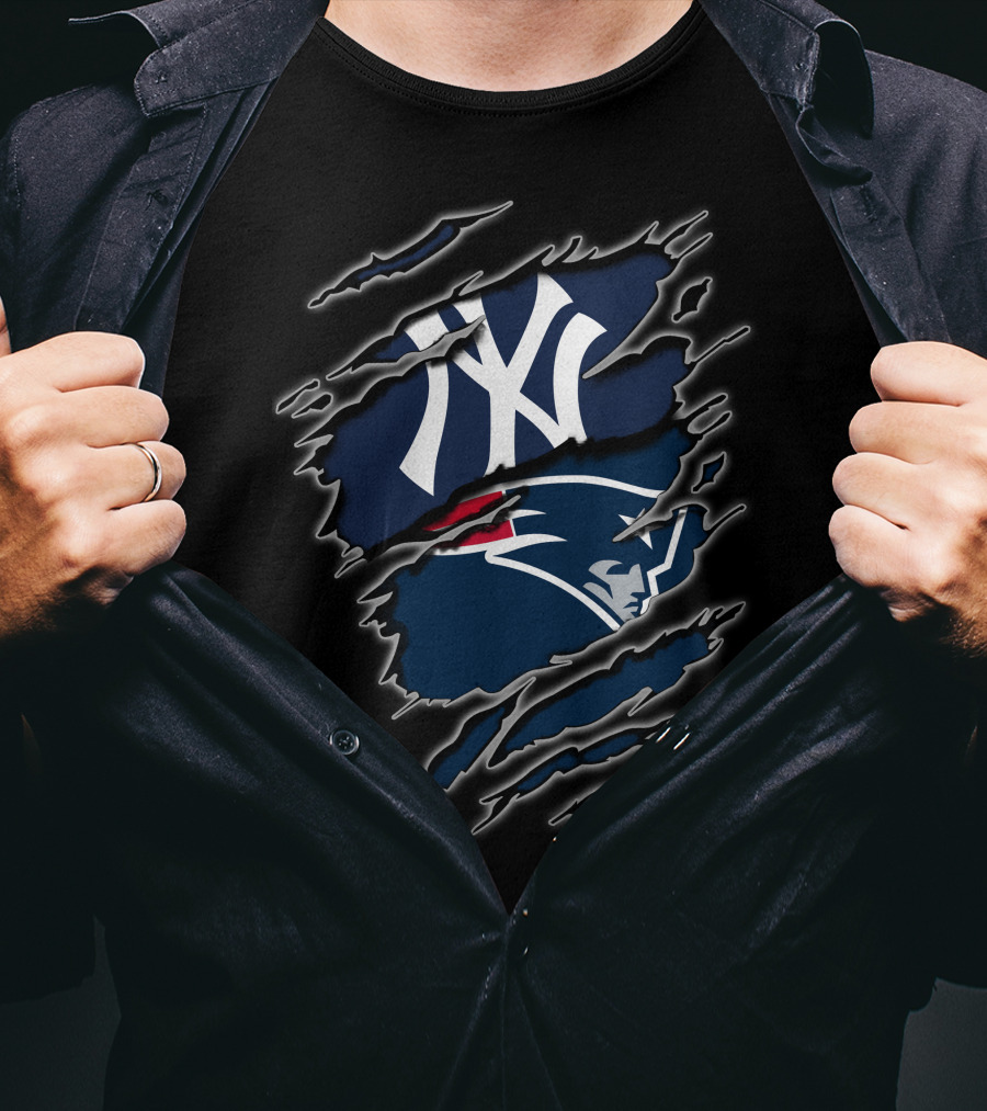 Yankees Patriots Logo Mashup T-Shirt
