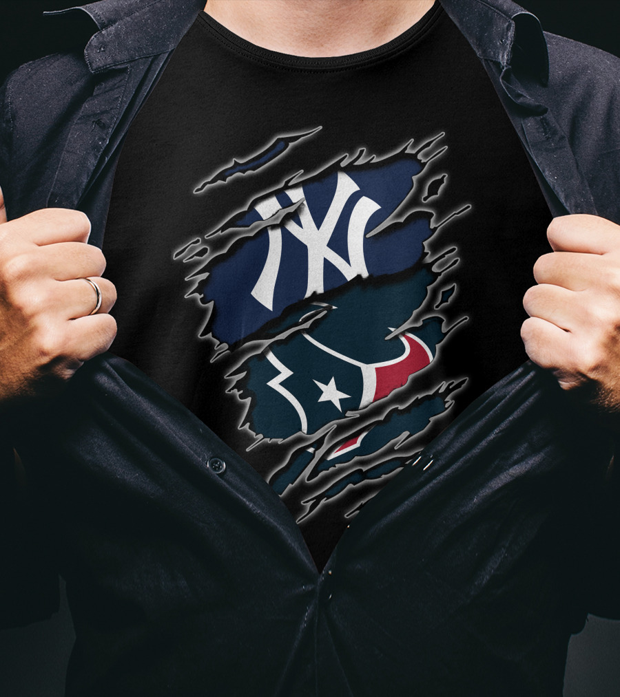 Yankees Texans Themed Logo Fusion T-Shirt