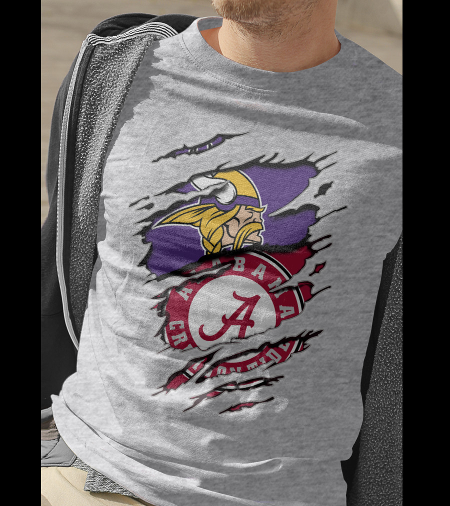 Alabama Crimson Tide Minnesota Vikings Crossover T-Shirt