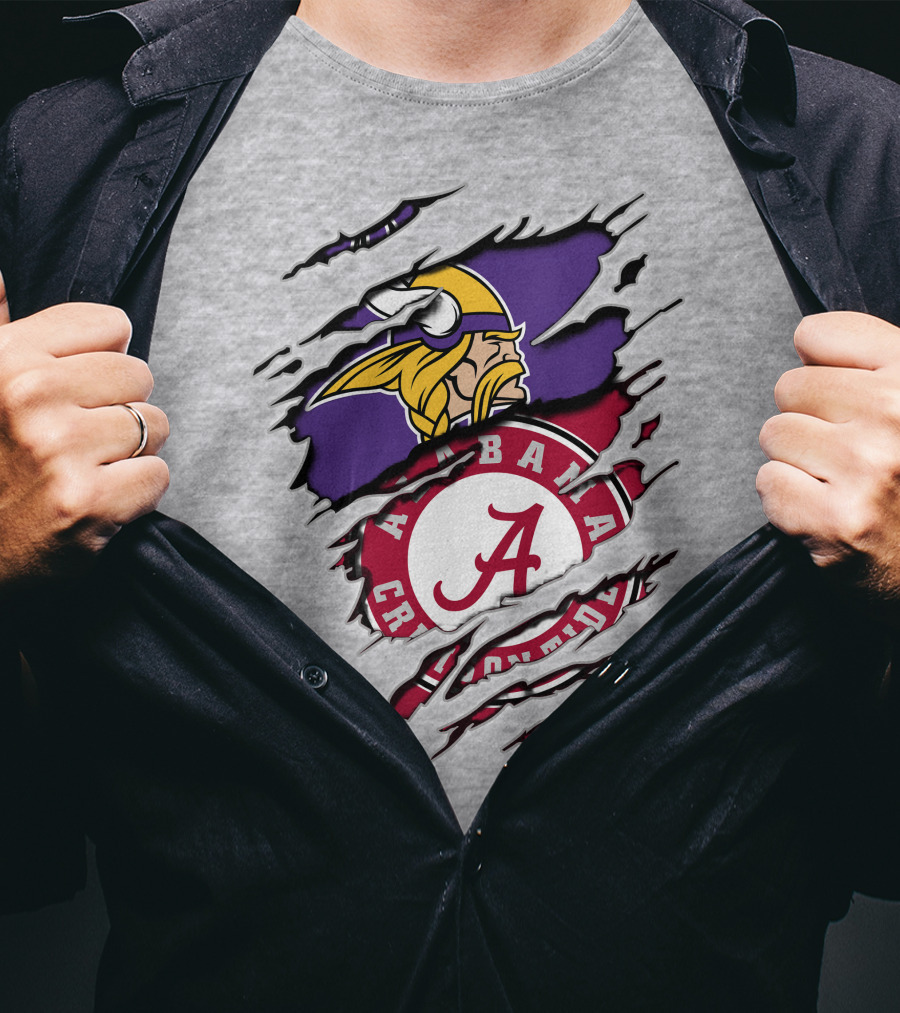 Alabama Crimson Tide Minnesota Vikings Crossover T-Shirt