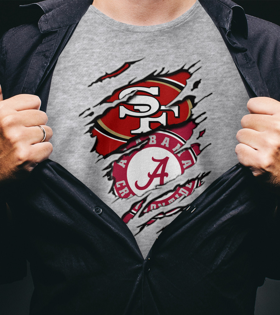 Alabama Crimson Tide San Francisco 49ers Logo Fusion T-Shirt