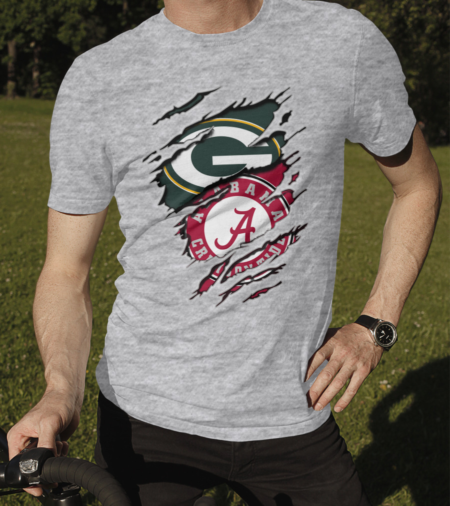 Green Bay Packers Alabama Crimson Tide Fan Combo T-Shirt