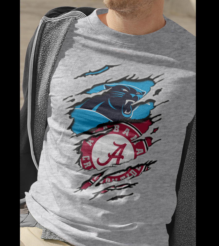 Alabama Crimson Tide Carolina Panthers Crossover T-Shirt