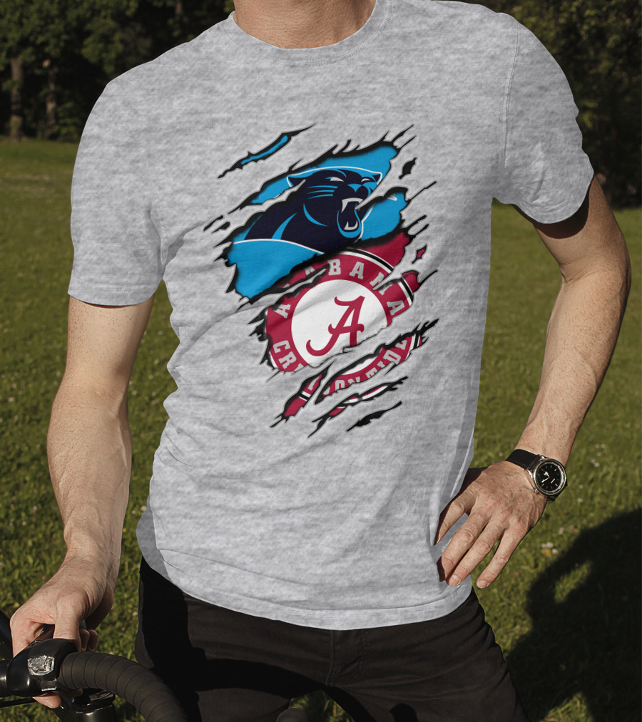 Alabama Crimson Tide Carolina Panthers Crossover T-Shirt