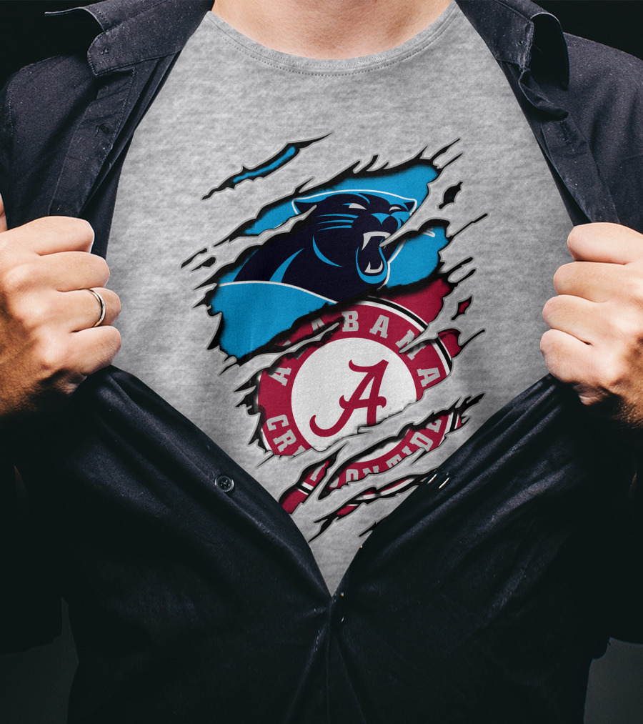 Alabama Crimson Tide Carolina Panthers Crossover T-Shirt