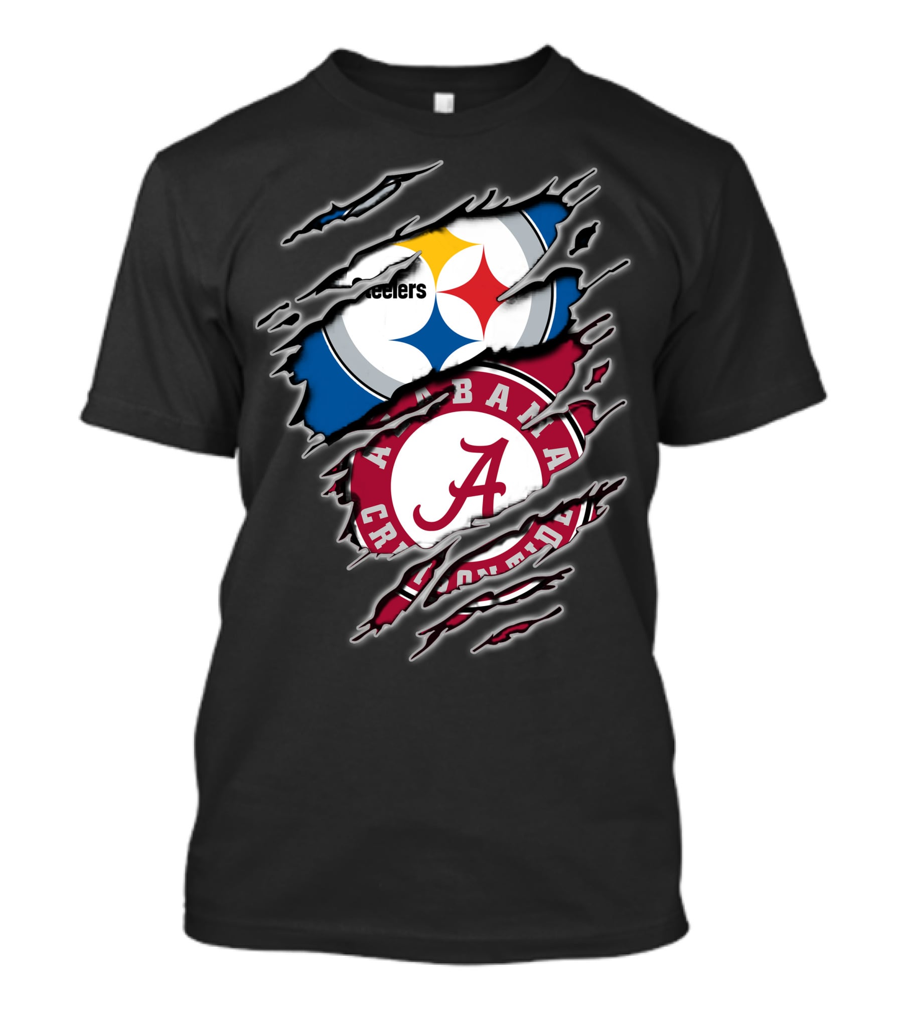 Alabama Crimson Tide And Pittsburgh Steelers Crossover T-Shirt