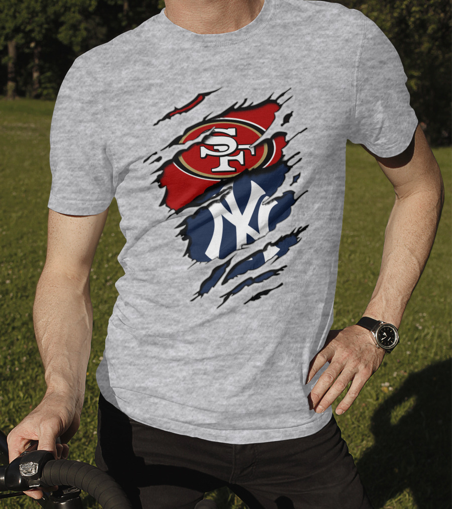 49ERS SF Yankees NY Logo Mashup T-Shirt