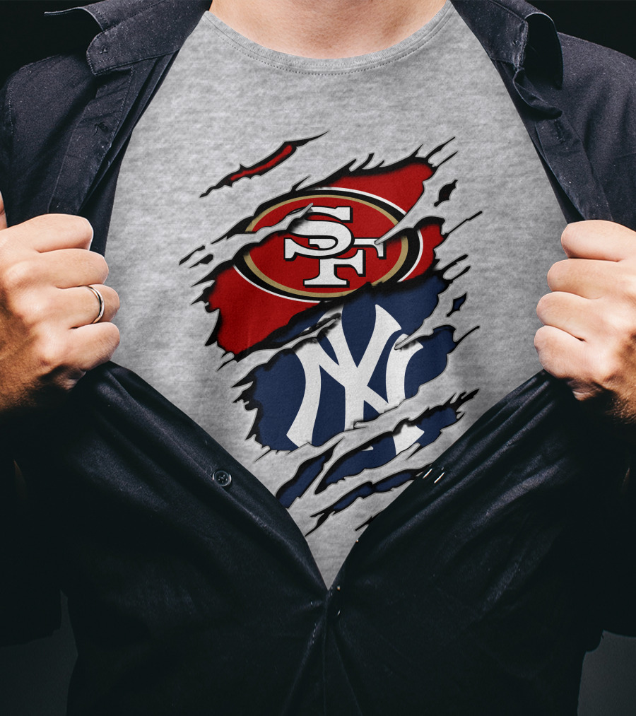 49ERS SF Yankees NY Logo Mashup T-Shirt