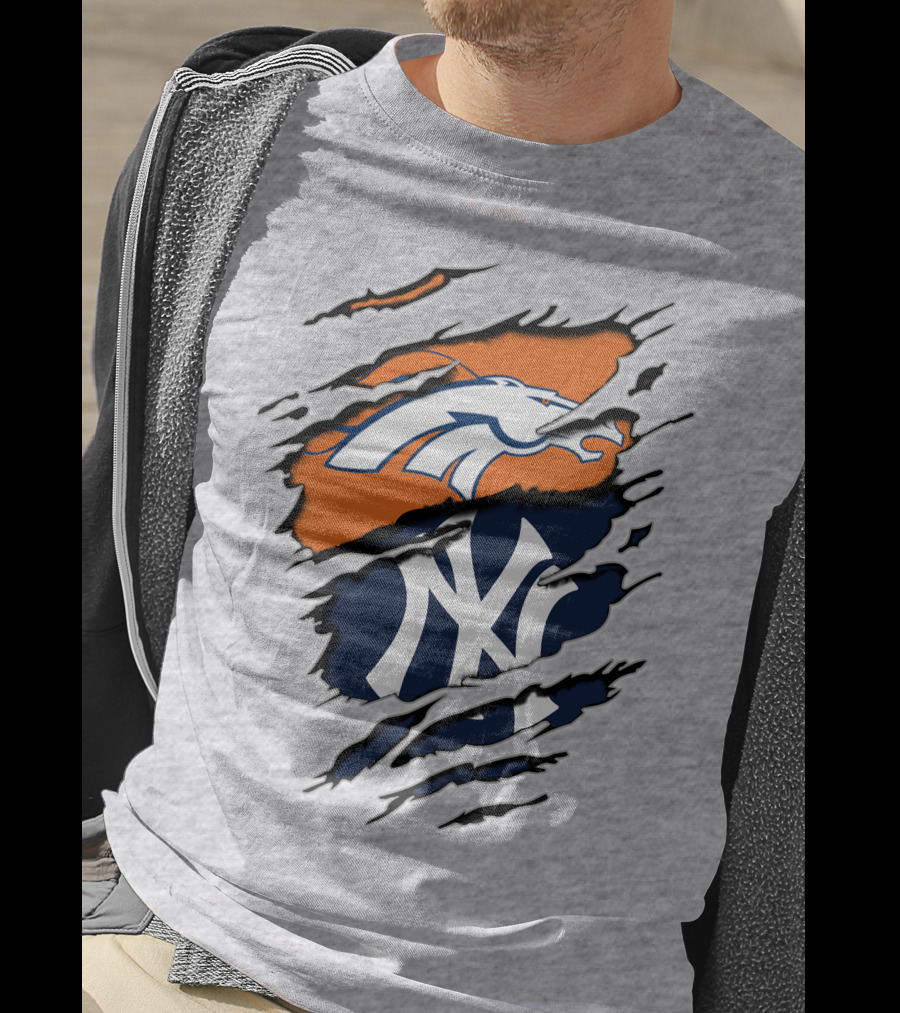 Broncos Yankees Logo Mashup T-Shirt