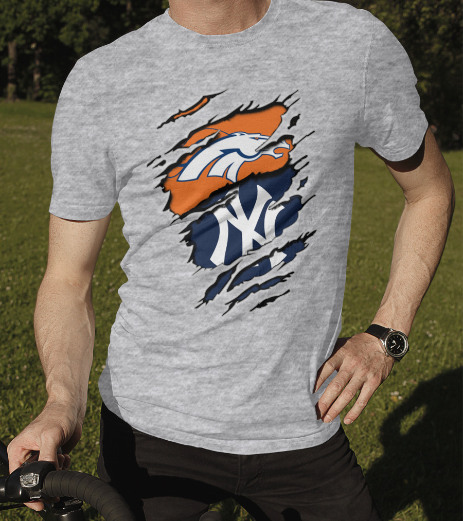 Broncos Yankees Logo Mashup T-Shirt