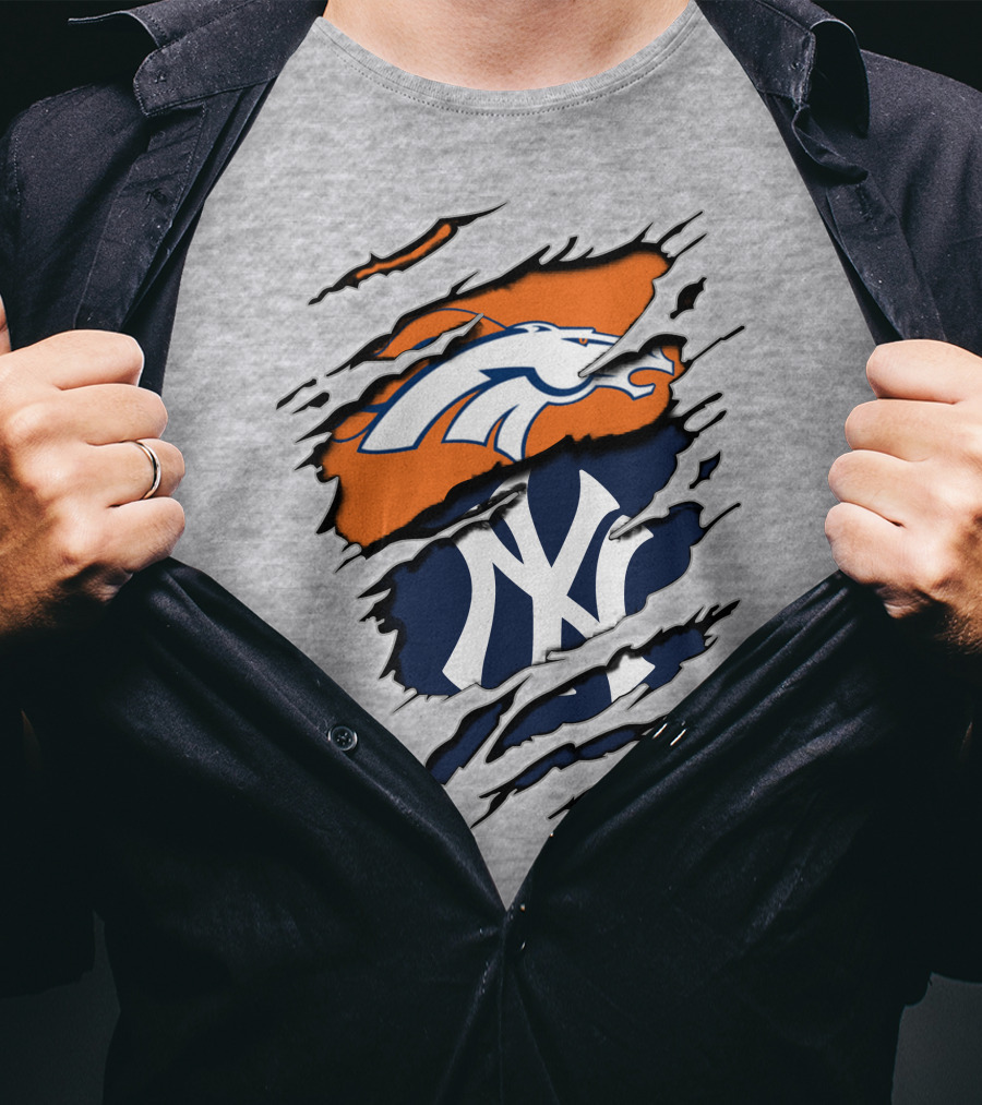 Broncos Yankees Logo Mashup T-Shirt