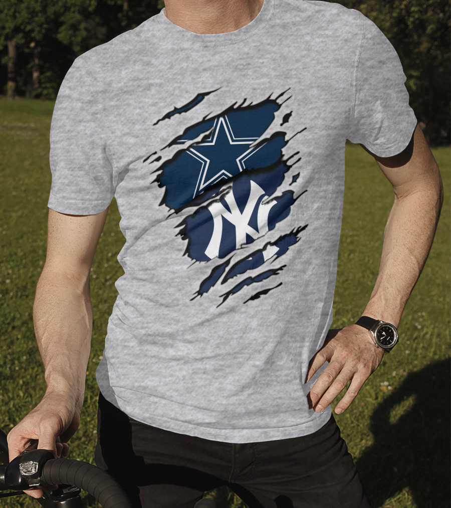Cowboys Yankees Star And NY Interlocking T-Shirt