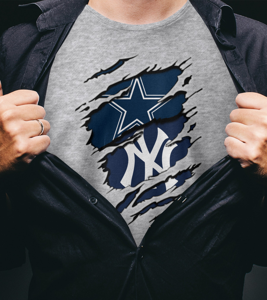 Cowboys Yankees Star And NY Interlocking T-Shirt