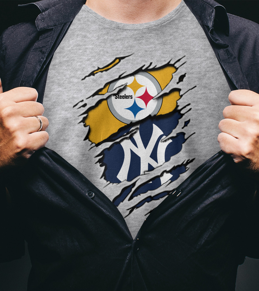 Steelers Yankees Dual Logo Fusion T-Shirt