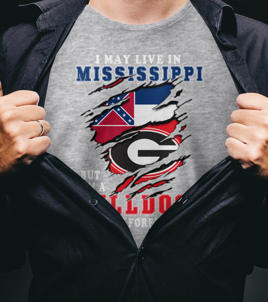 Mississippi Bulldogs Fan Forever With State And Team Pride Tear T-Shirt