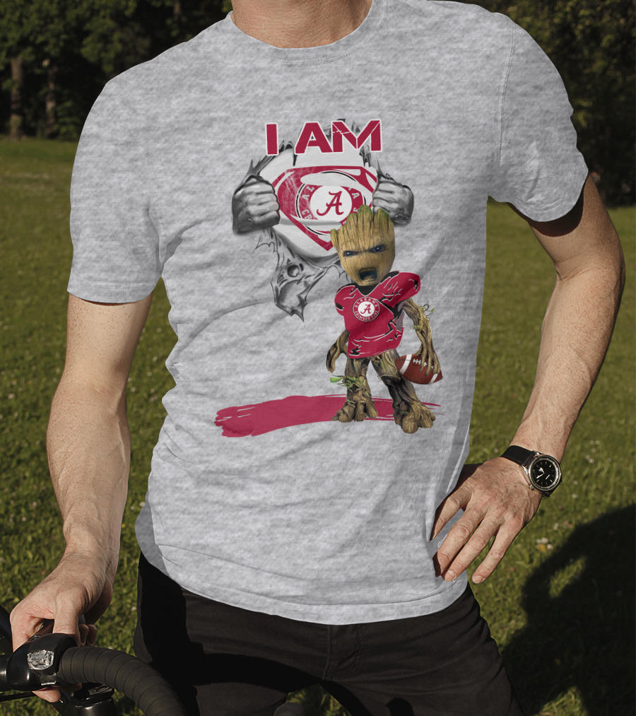 I Am Alabama Baby Groot Football Hero T-Shirt