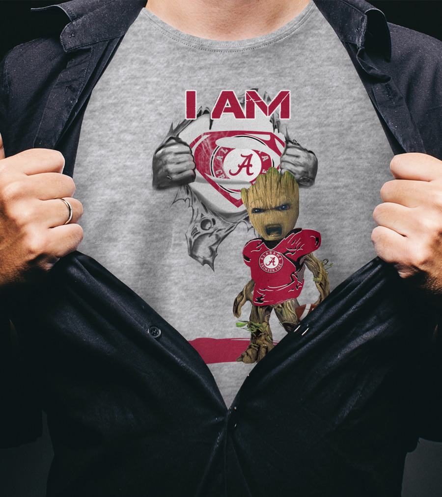 I Am Alabama Baby Groot Football Hero T-Shirt