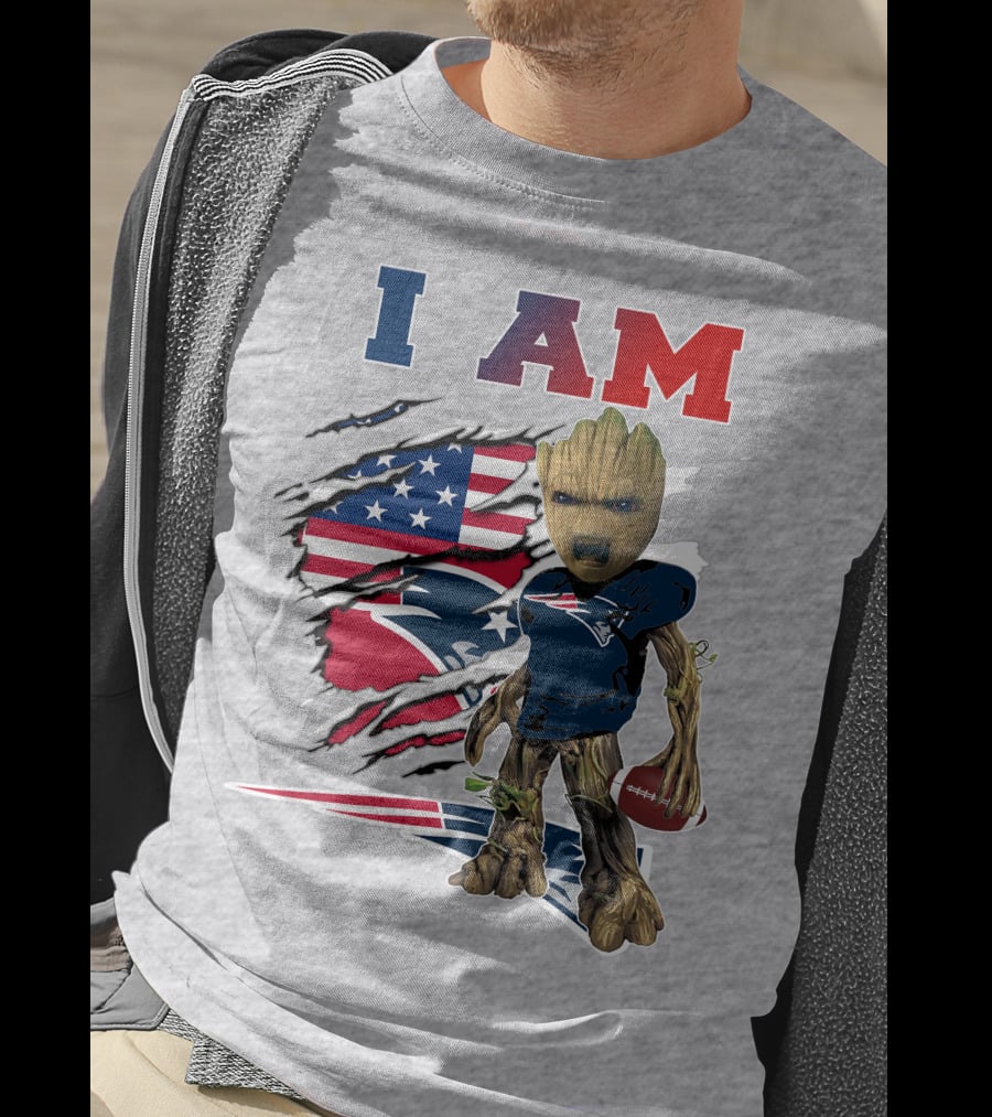 I Am Patriots American Flag Football Character T-Shirt