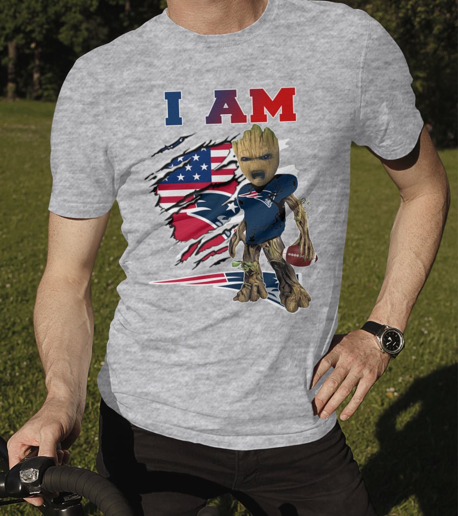I Am Patriots American Flag Football Character T-Shirt