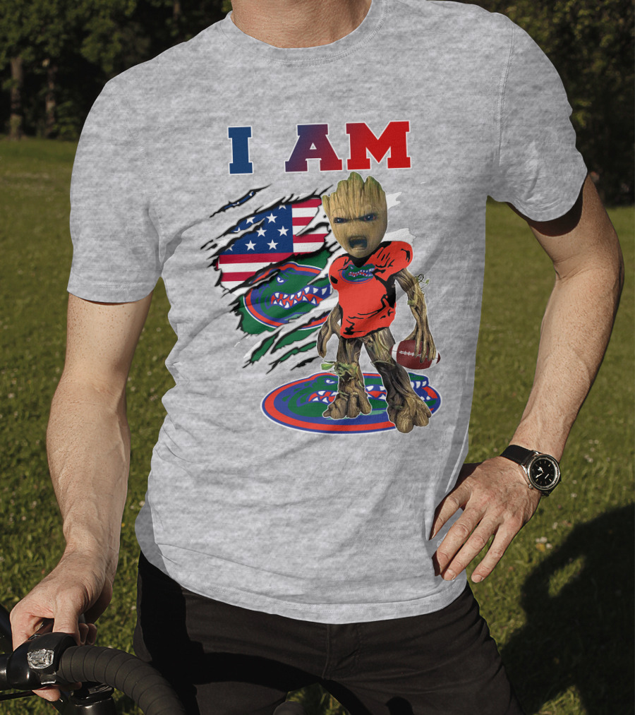 I Am Florida Gators Groot Football American Flag T-Shirt