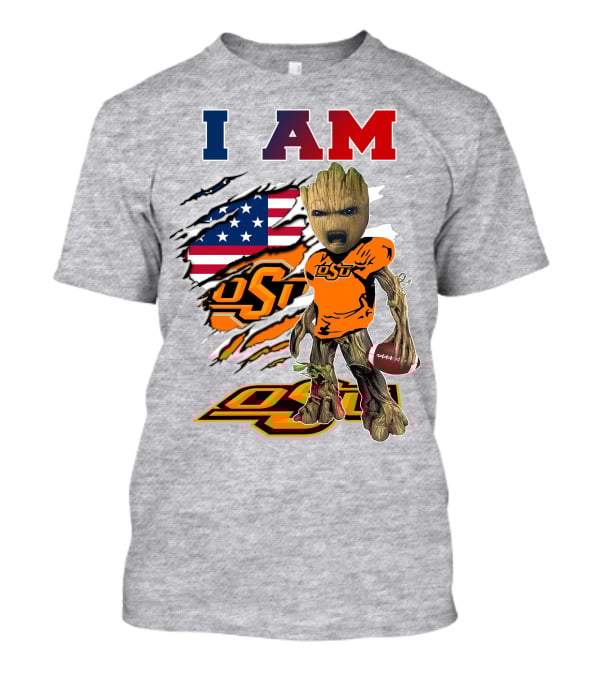 I Am Osu American Football Groot Guardians Oklahoma State University T-Shirt
