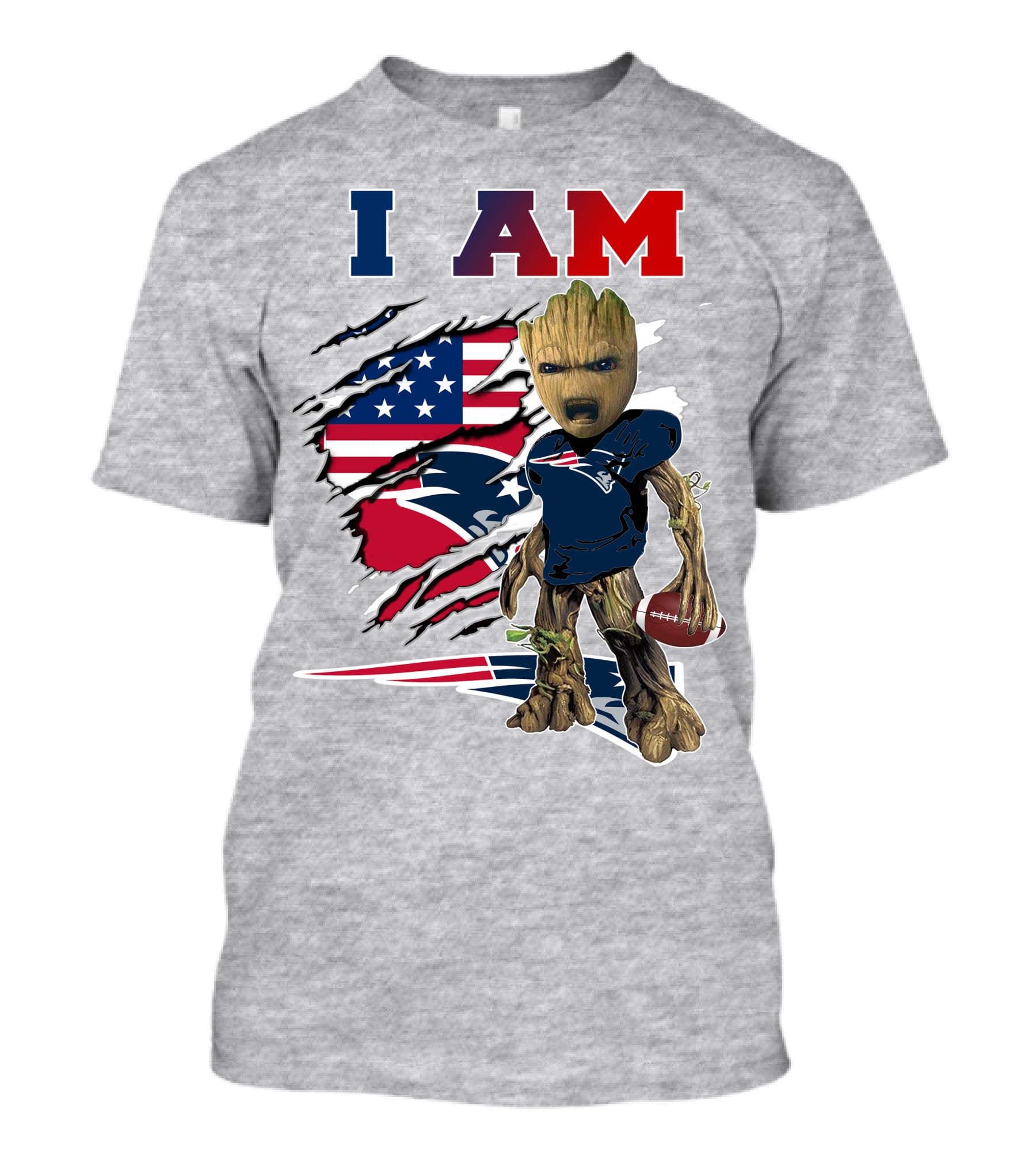 I Am Groot Patriots Football T-Shirt