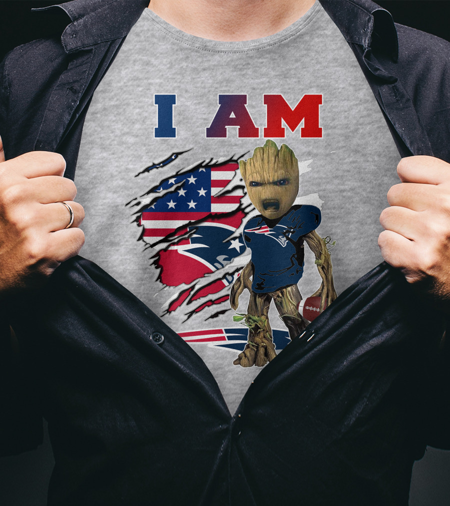 I Am Groot Patriots Football T-Shirt