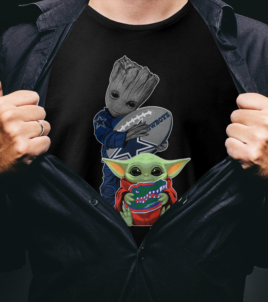 Groot Cowboys Football Florida Gators Baby Yoda T-Shirt