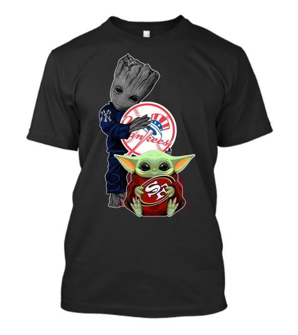 Groot Yankees Star Wars Baby Yoda 49ers T-Shirt