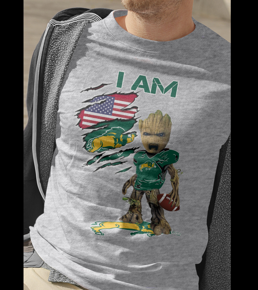 I AM Bison Baby Groot American Football Flag T-Shirt