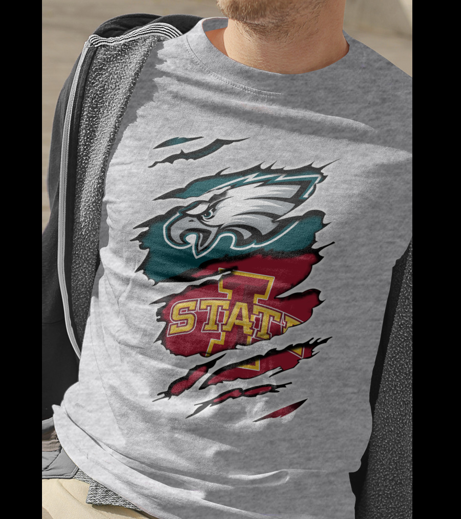 Philadelphia Eagles Iowa State Torn Claw T-Shirt