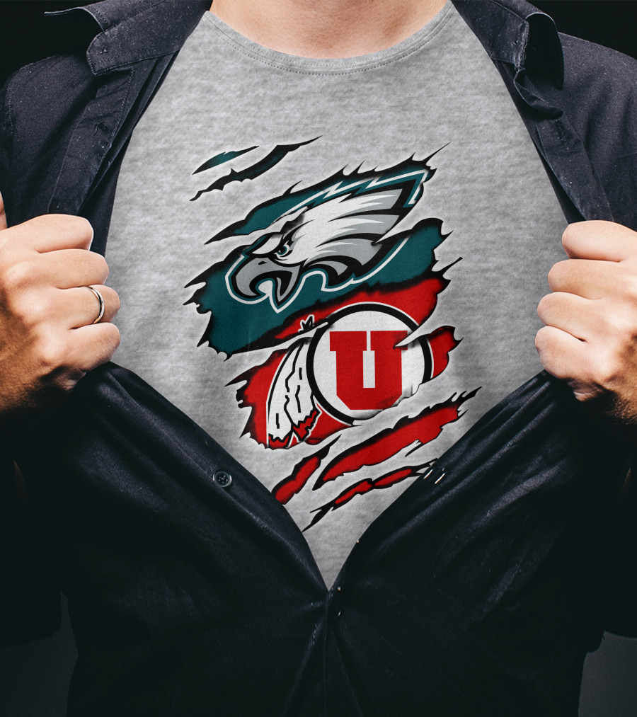 Philadelphia Eagles Utah Utes Claw Marks T-Shirt