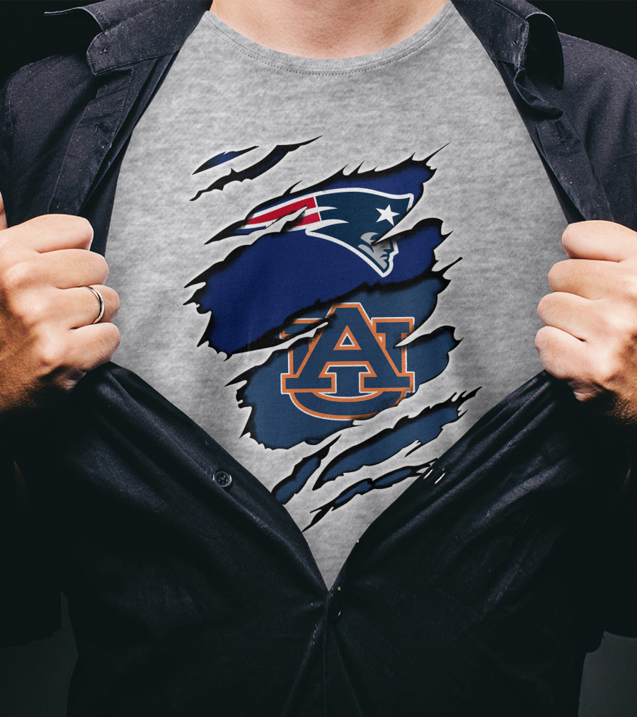 Patriots Auburn Tigers Logo Ripped T-Shirt