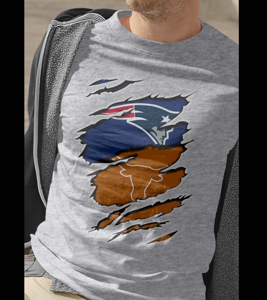 Patriots Longhorn Torn Layers Fusion T-Shirt