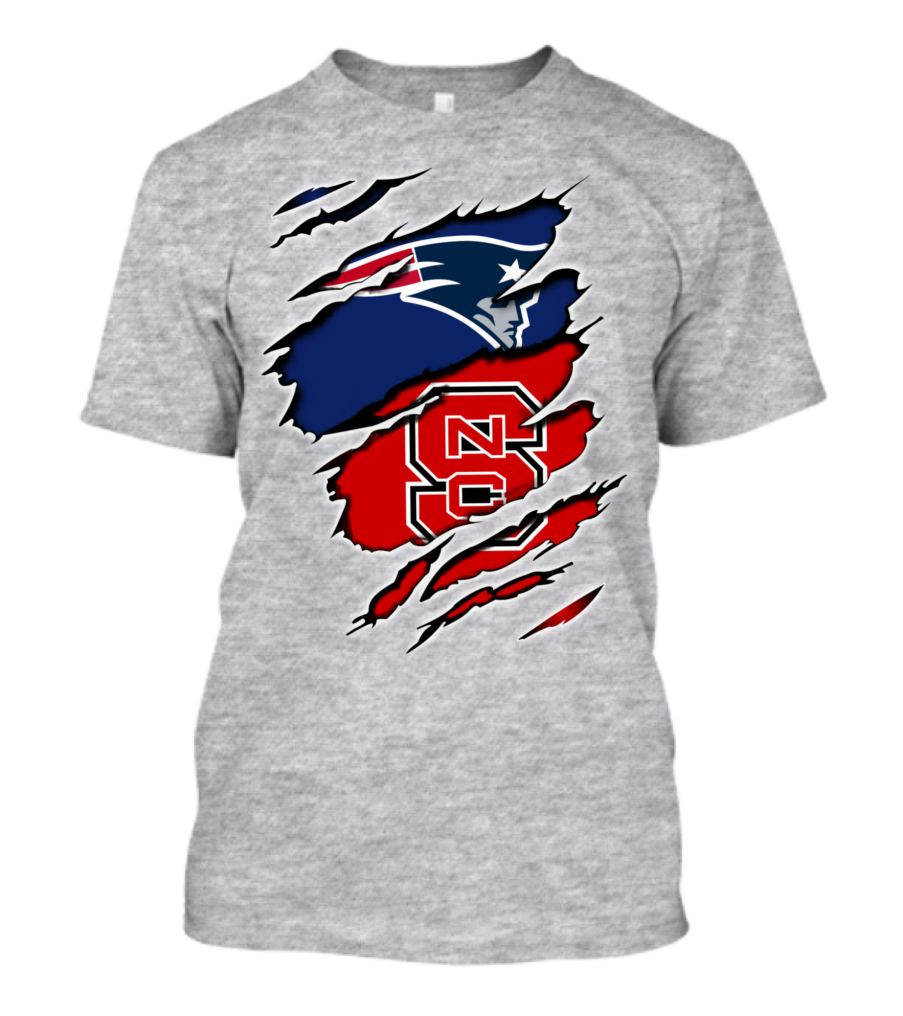 Patriots NC State Wolfpack Claw Logo Mashup T-Shirt