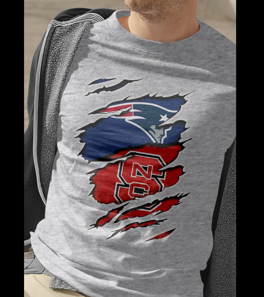 Patriots NC State Wolfpack Claw Logo Mashup T-Shirt