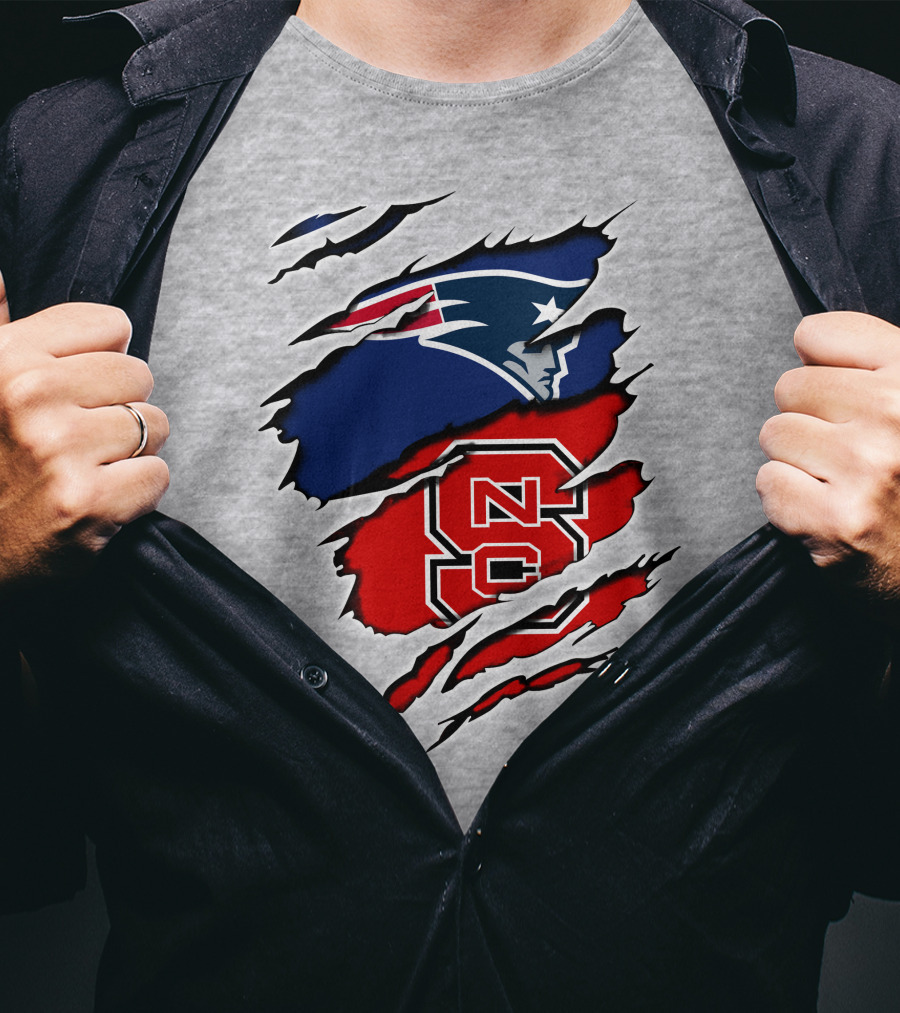 Patriots NC State Wolfpack Claw Logo Mashup T-Shirt